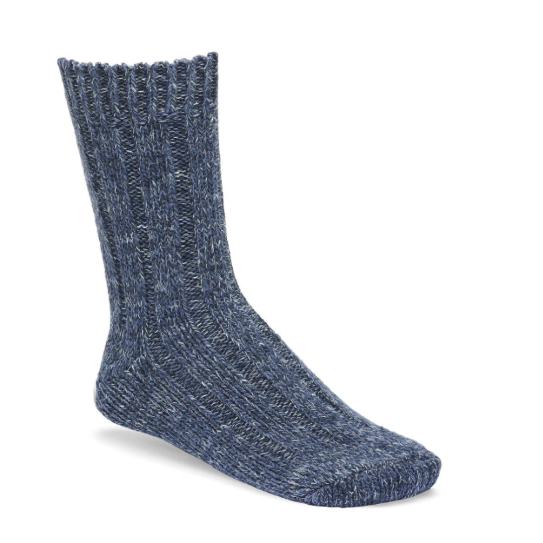 Blue sock on a white background