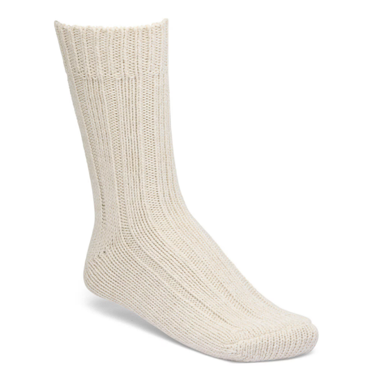 Beige sock on a white background