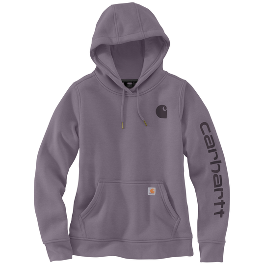 Purple hoodie with Carhartt logo on a white background
