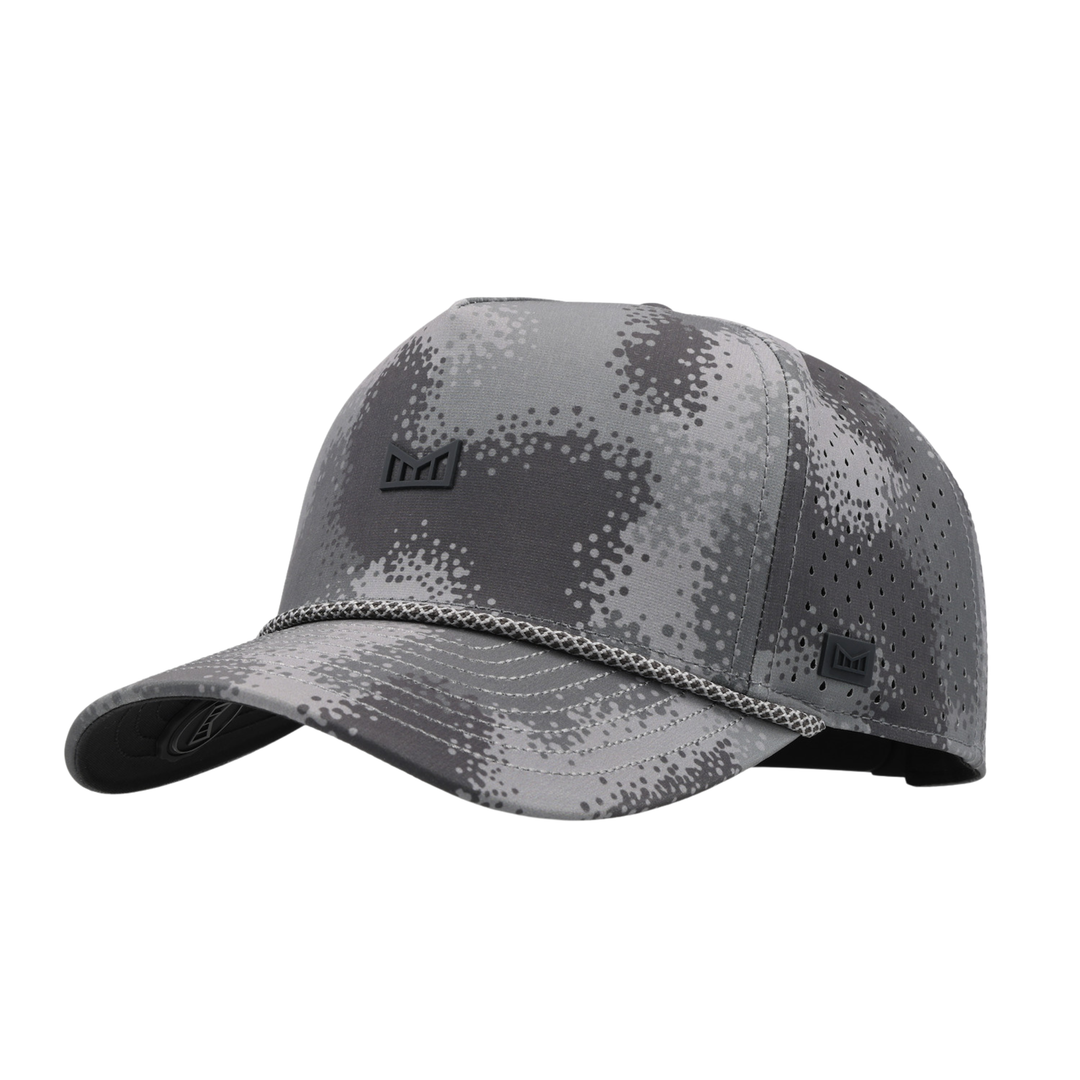 Gray camouflage baseball cap on a white background