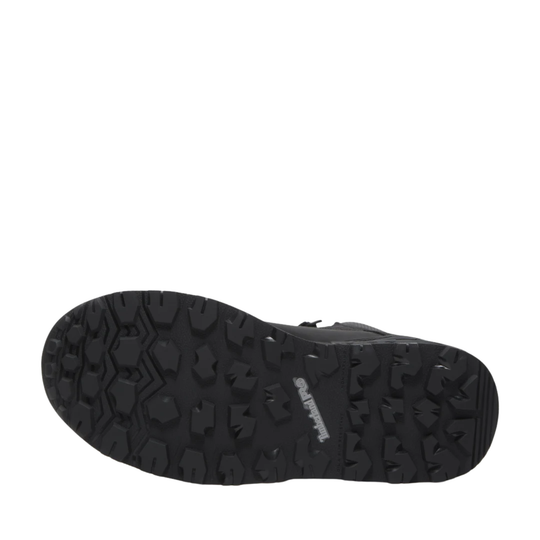 Black boot sole on a white background