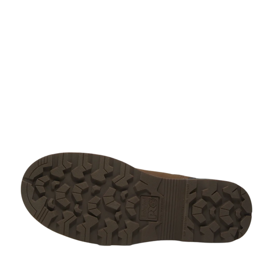 Close-up of a sandal's sole with brand logo on a white background