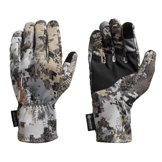 Pair of camouflage gloves on a white background