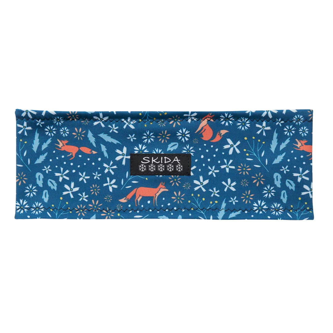 fox print with flowers with white background