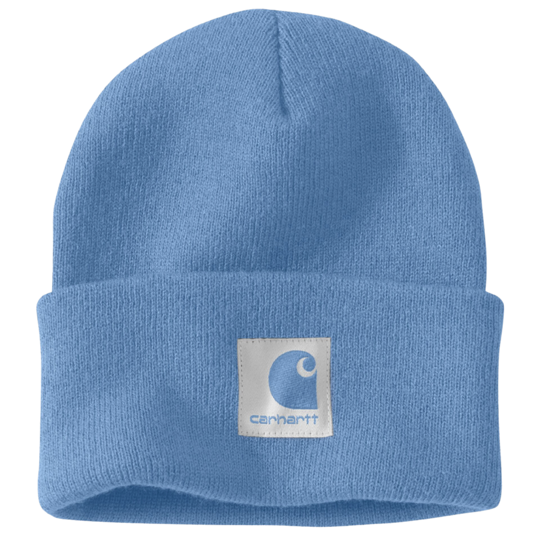 blue beanie with Carhartt logo