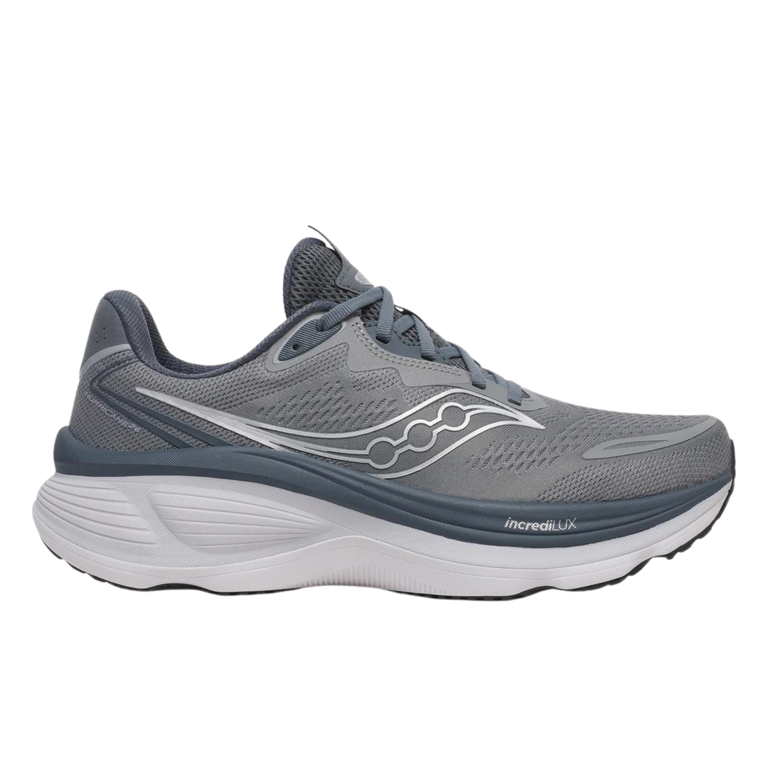 saucony men's grey shoe on white background