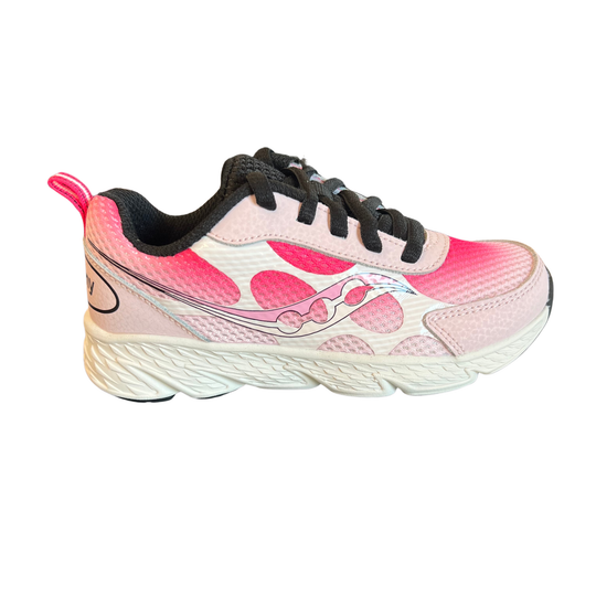 Saucony Kids' Wind XT Shoe - Pink/Black on white background