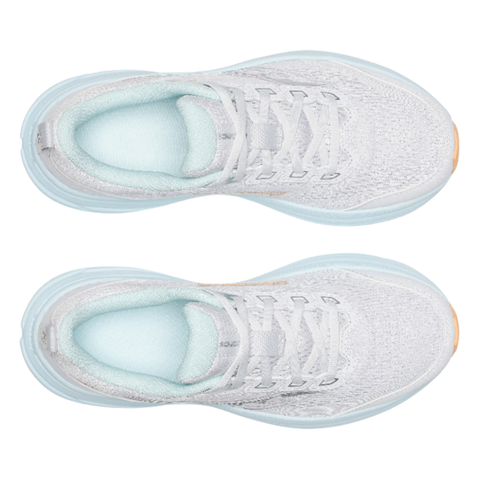 top view of Saucony Women's Cohesion 19 Shoes - Fog/Space on white background