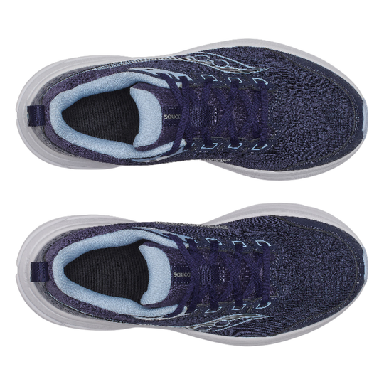 top view of Saucony Women's Cohesion 19 Shoes - Naval/Skyward on white background