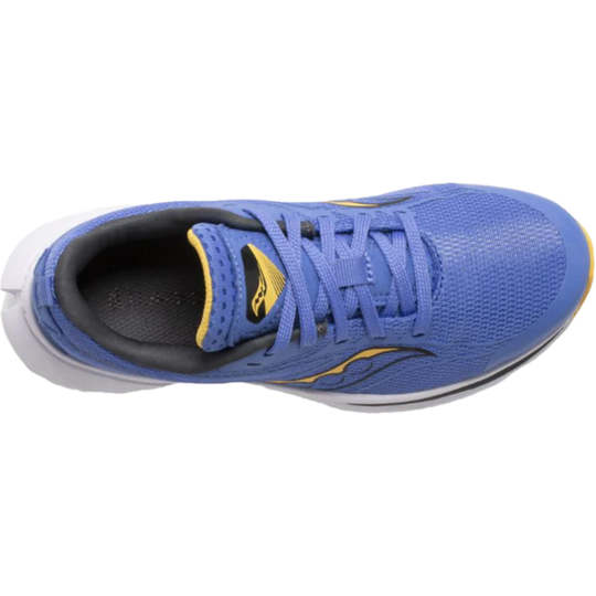 top view of Saucony Kids' Kinvara 13 Shoes - Horizon/Gold on white background