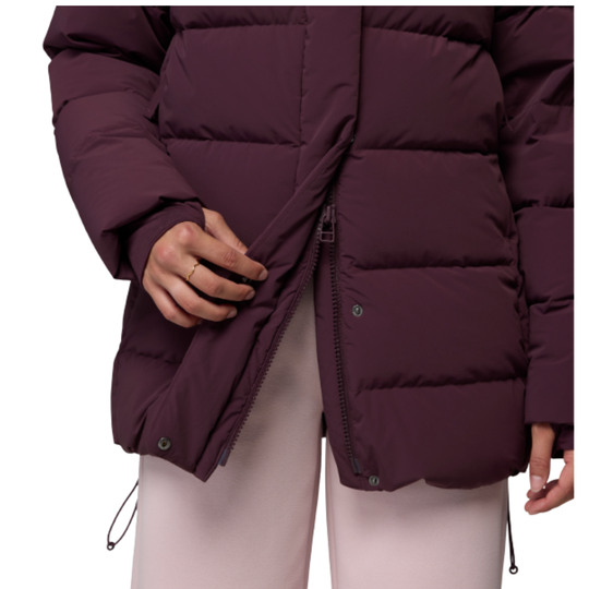 bottom of jacket showing zipper up and down function