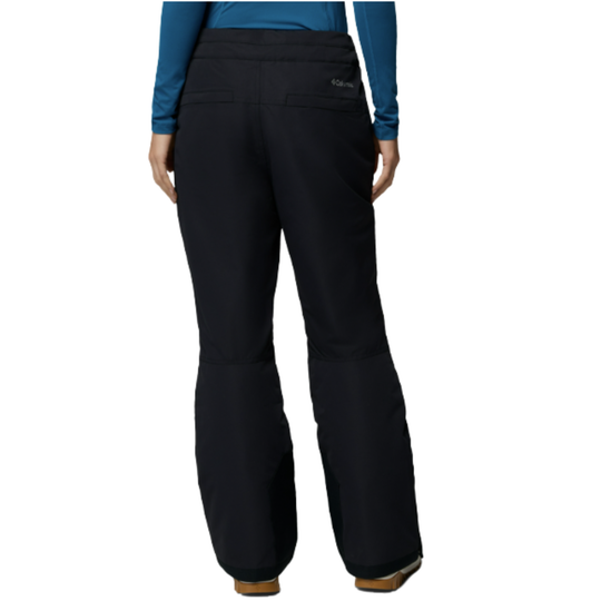 back of Woman wearing Columbia Women's Bugaboo III Snow Pants - Black on white background