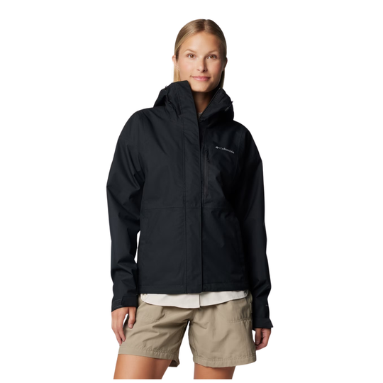 Columbia Women's Hikebound II Rain Jacket - Black on white background