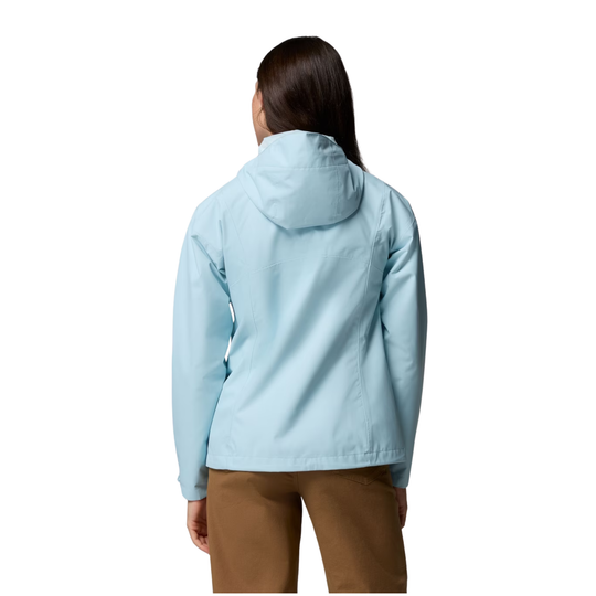 back of Columbia Women's Hikebound II Rain Jacket - Marine Light on white background