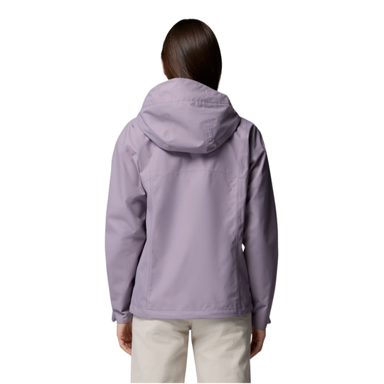 back of Columbia Women's Hikebound II Rain Jacket - Shale Purple on white background