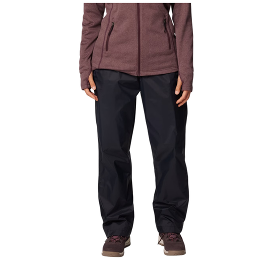 woman wearing Columbia Women's Storm Surge II Pants - Black on white background
