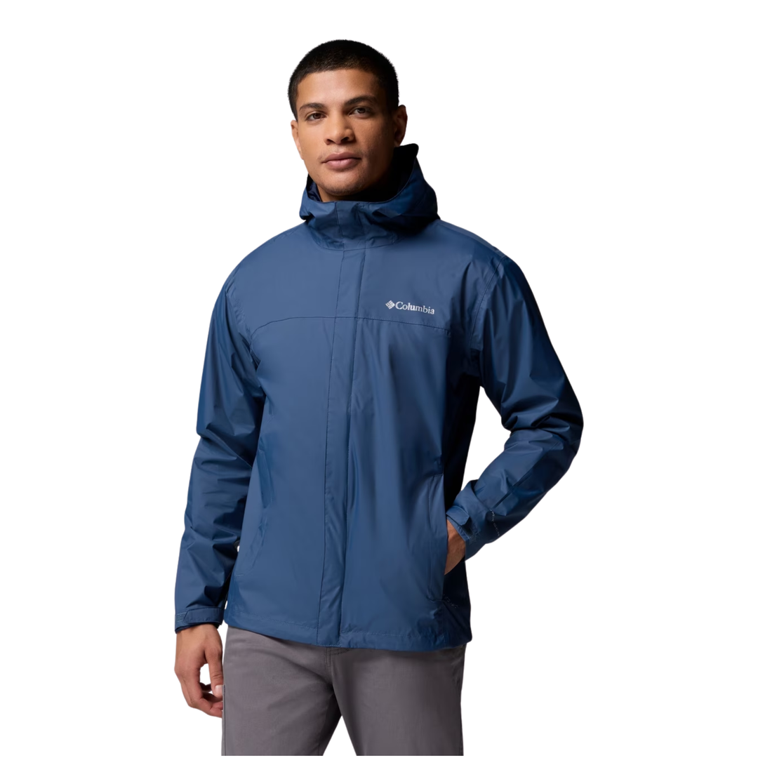 man wearing Columbia Men’s Watertight II Jacket - Dark Mountain on white background