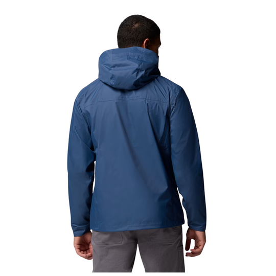 back of man wearing Columbia Men’s Watertight II Jacket - Dark Mountain on white background