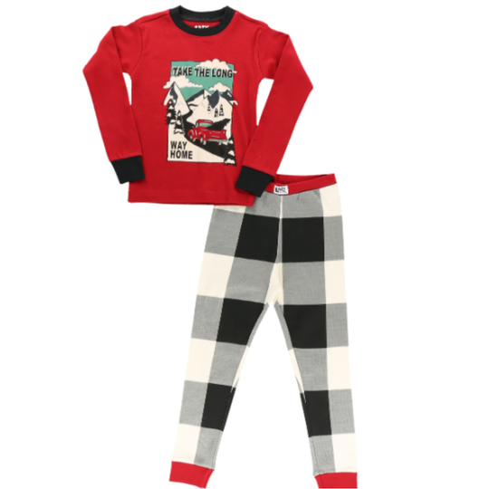 Unisex red & plaid PJ set
