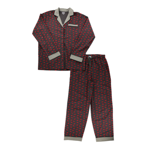 Women's Grey PJ moose set front view