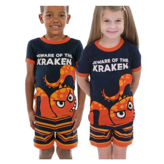 Kids Octopus PJ short set front view