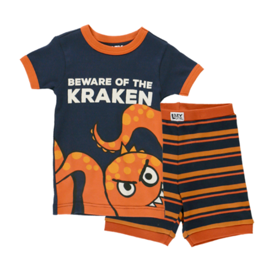 Kids Octopus PJ short set front view