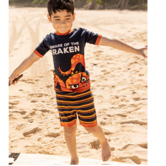 Kids Octopus PJ short set front view