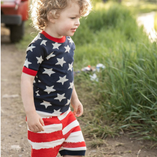 Kids USA star Short PJ set side view