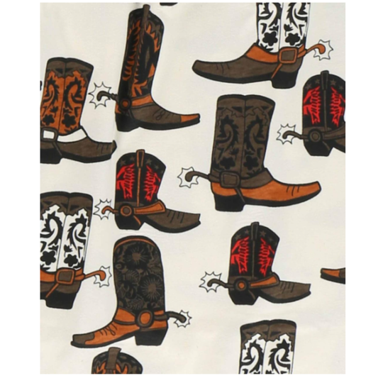 Beige fabric with boot print