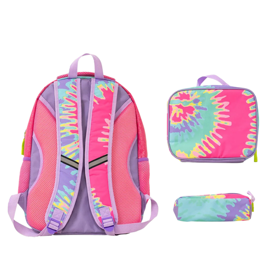 back of Western Chief Kids' Tie Dye Backpack - Multi on white background