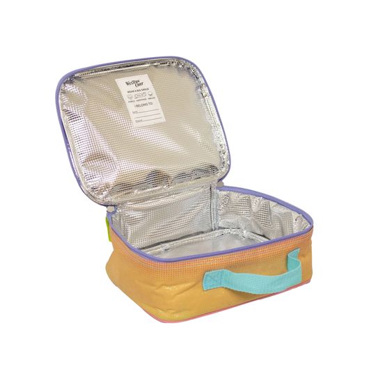 Interior of Western Chief Kids' Ombre Glitter lunch box - Mutli on white background