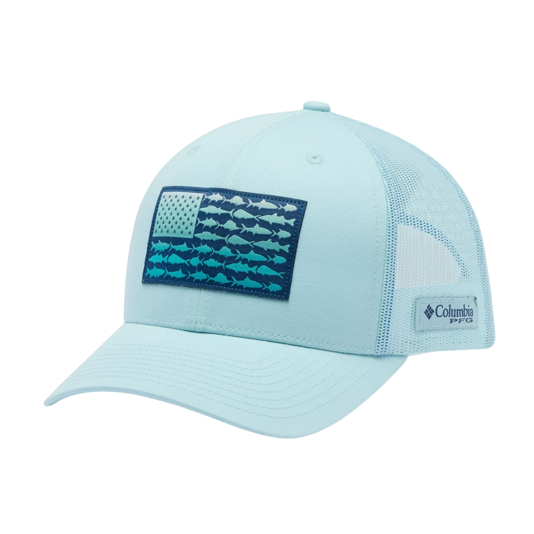 Columbia PFG Fish Flag Mesh Snapback - Marine Light on white background