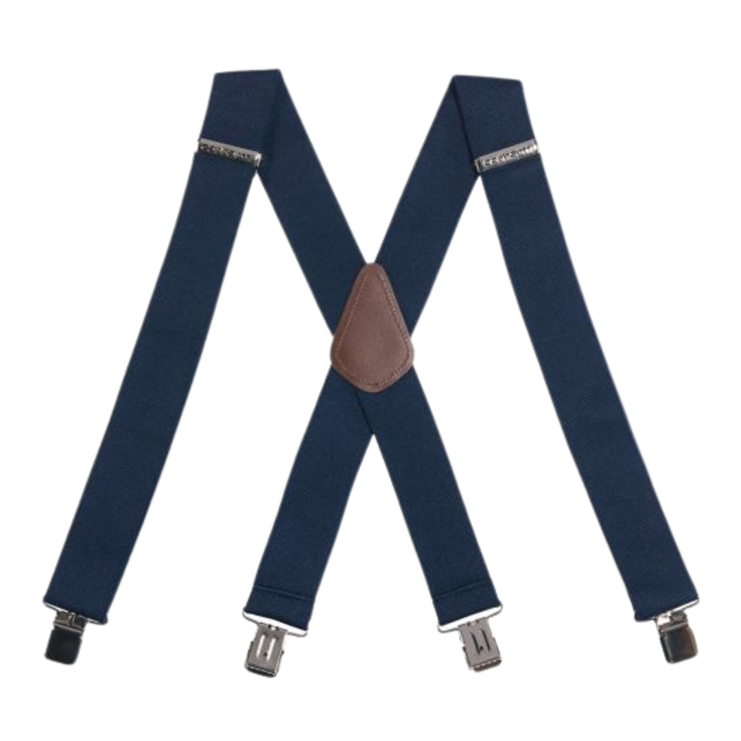 Carhartt Rugged Flex Elastic Suspenders - Navy on a plain white background