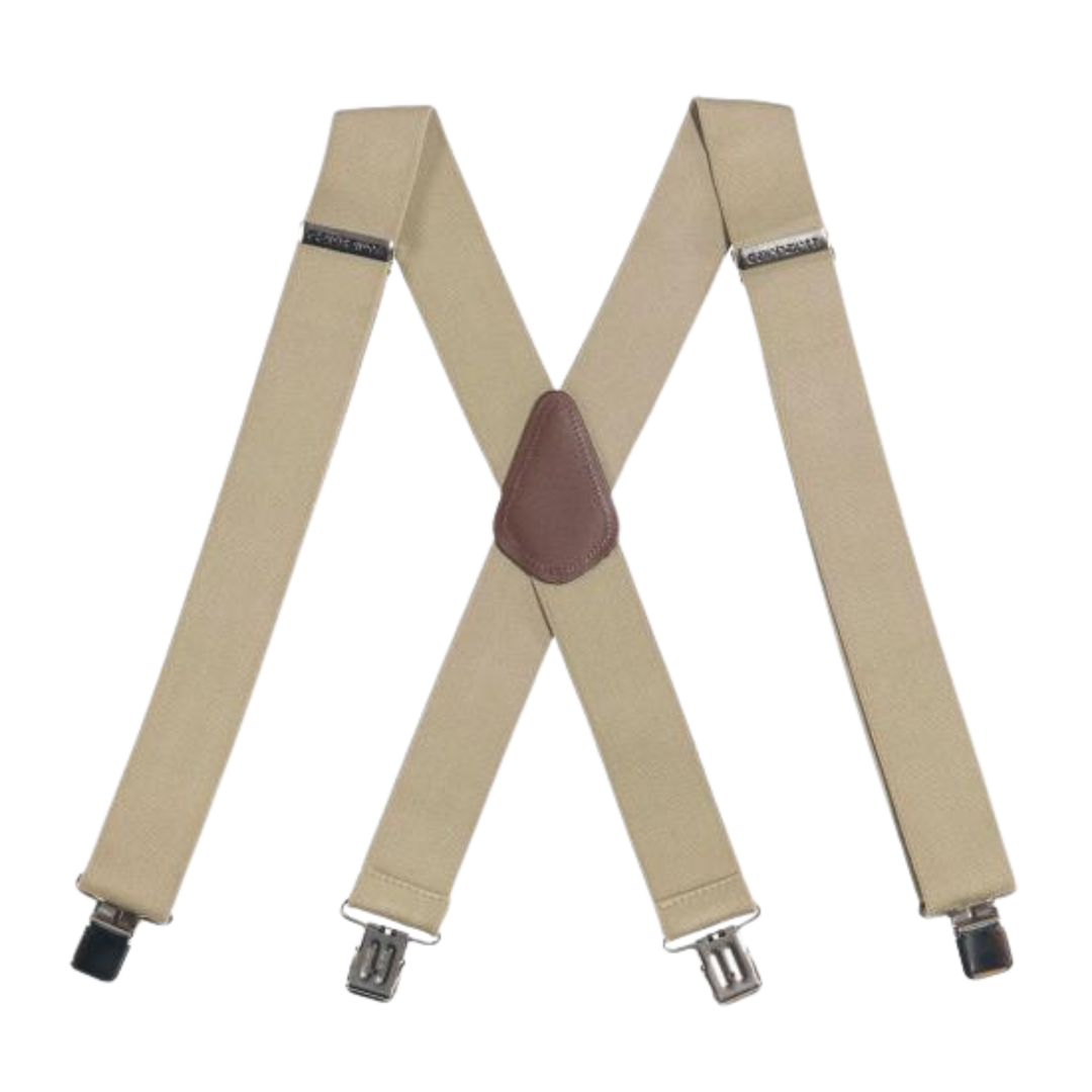 Carhartt Rugged Flex Elastic Suspenders - Khaki on a plain white background