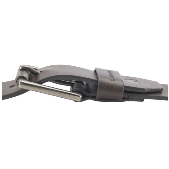 Carhartt Men's Bridle Leather Roller Buckle Belt - Brown on a white plain background