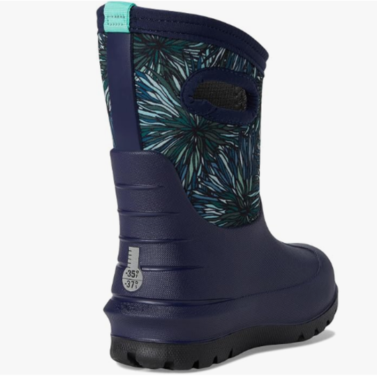 Navy rubber boot firework print back view