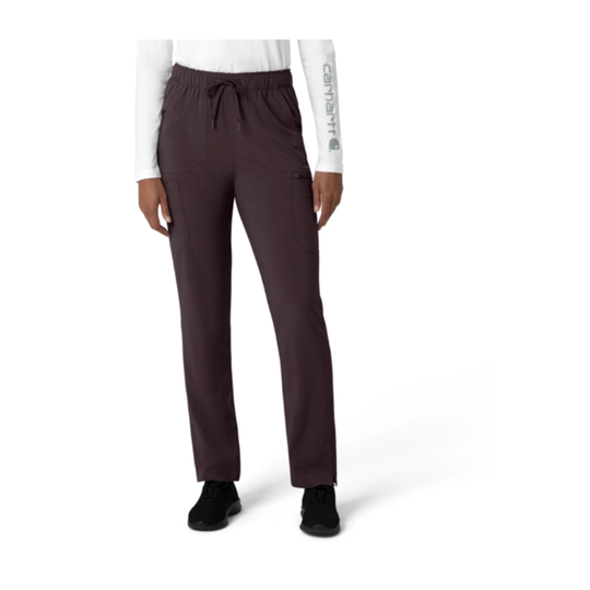 Brown scrub pants on a white background front view
