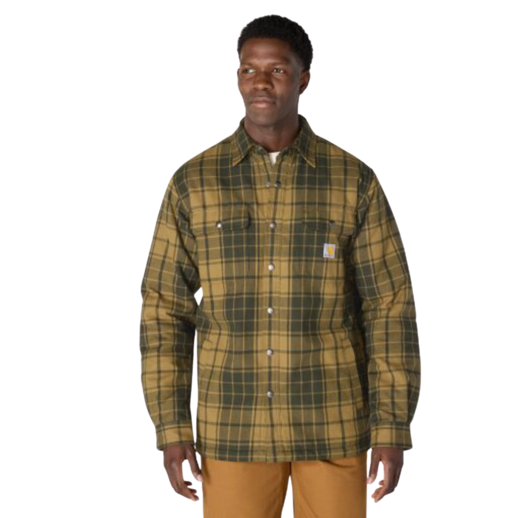 Carhartt Men's Relaxed Fit Flannel Sherpa Lined Shirt Jac - Night