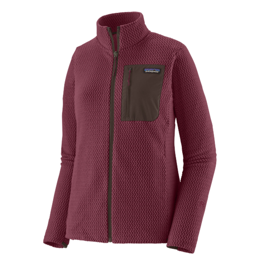 Patagonia Women's R1 Air Fleece Jacket - Berry Fig on a plain white background