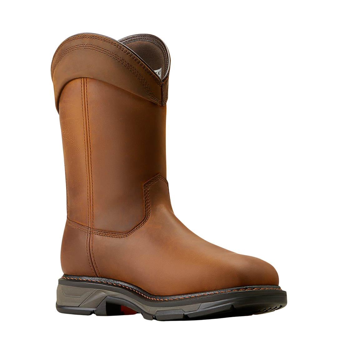 A single brown leather western-style boot shown in a side profile view against a plain white background.