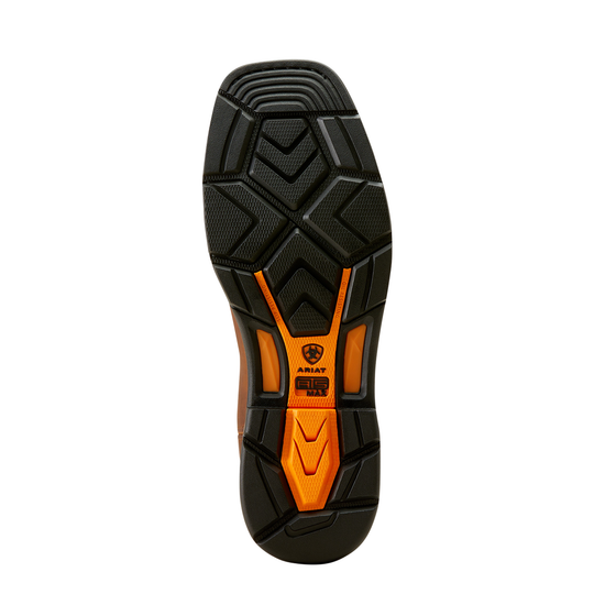 Close-up of a black and orange sole on a white background