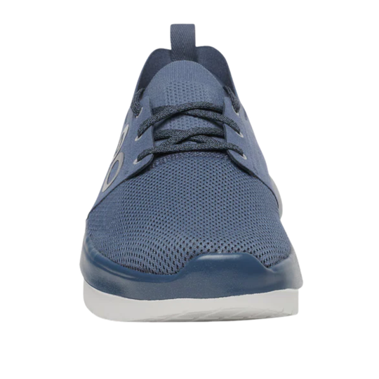 A single blue mesh athletic sneaker shown from a front-facing angle against a plain white background.