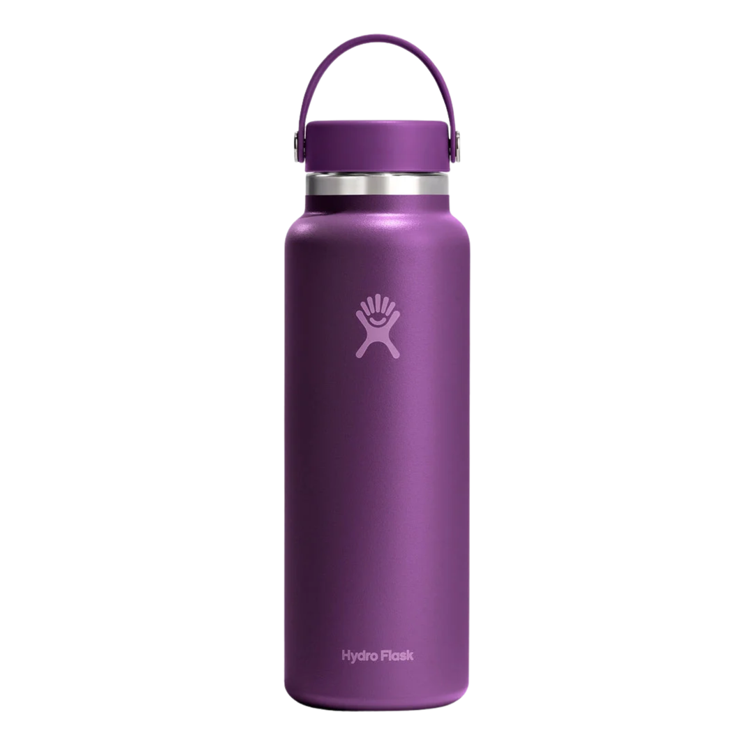 Hydro Flask 40 oz Wide Flex Cap - Beachplum Purple on a plain white background