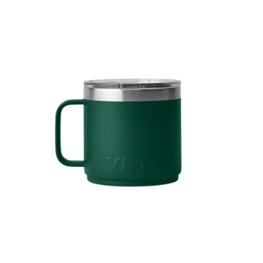 Green YETI mug on a white background