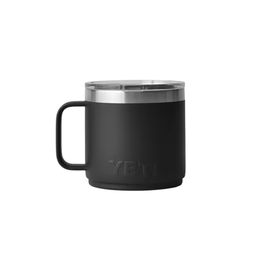 Maroon YETI mug with a silver interior on a white background