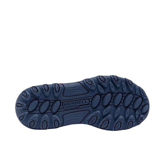 Blue bottom sole of  shoe sole on a white background