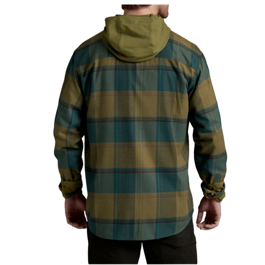 Kuhl Men's Fugitive Flannel Long Sleeve - Olive Fusion on a plain white background