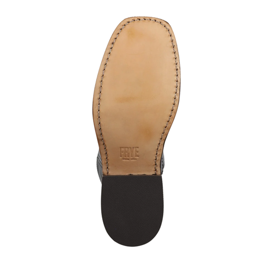 Top-down view of a shoe sole showing a light tan leather insole with visible stitching and the embossed brand name 'FIVE', ending in a black rubber outsole, on a white background.