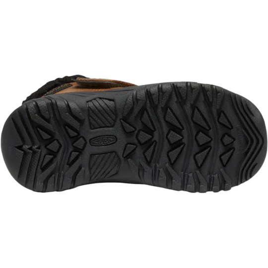 black grippy sole bottom with keen logo on a plain white background