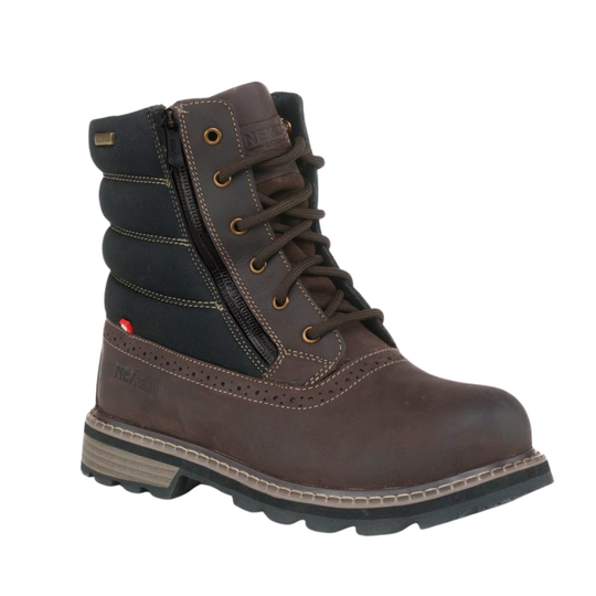 Nexgrip Women's Ice Kim Winter Boots - Chocolate lace up on a plain white background